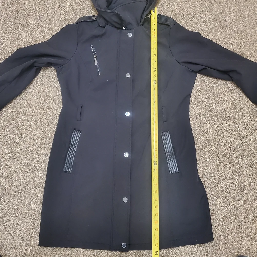 Michael Kors Women's L Black Hooded Water Resistant Coat Parka